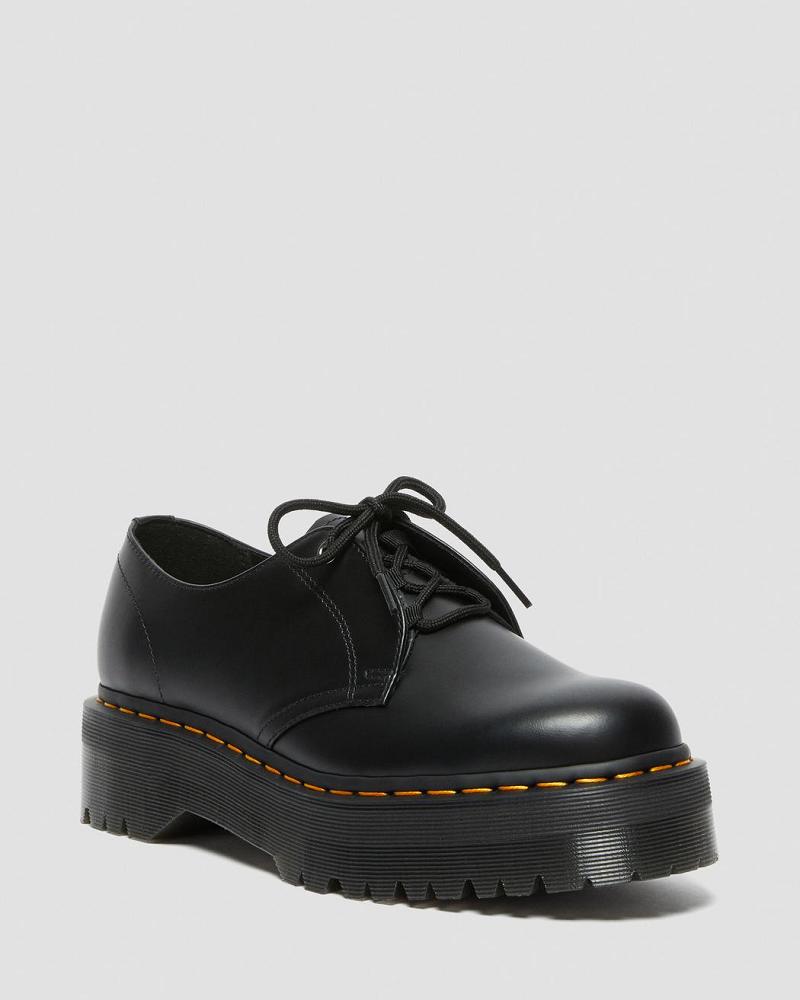 Dr Martens Jarrick Lo Smooth Læder Platform Sko Herre Sort | DK 626AHK